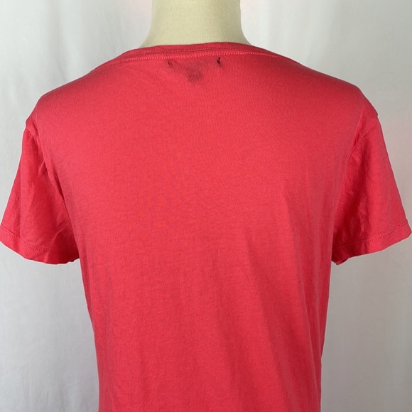Express Coral Cotton Short Sleeve V-Neck Tee - Size Medium - Picture 5 of 9